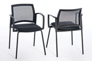 Die Besucherstühle London AL sind einladend und besitzen eine sehr hochwertige Netzrückenlehne